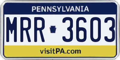 PA license plate MRR3603