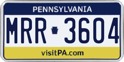 PA license plate MRR3604
