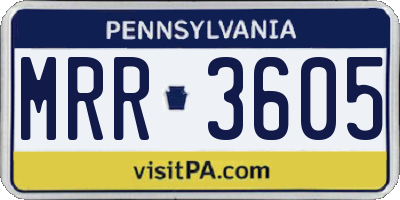 PA license plate MRR3605