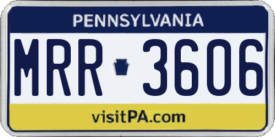PA license plate MRR3606
