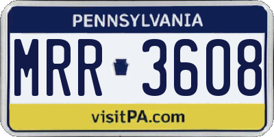 PA license plate MRR3608