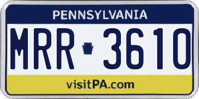 PA license plate MRR3610