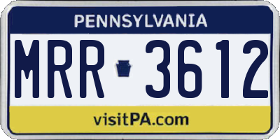 PA license plate MRR3612