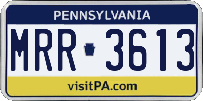 PA license plate MRR3613