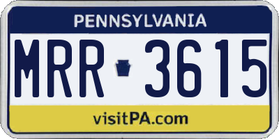 PA license plate MRR3615