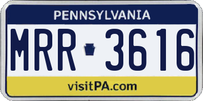 PA license plate MRR3616