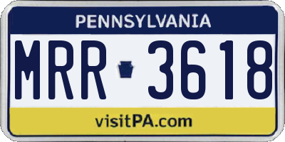 PA license plate MRR3618