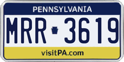 PA license plate MRR3619