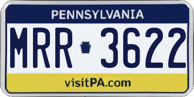 PA license plate MRR3622