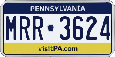 PA license plate MRR3624