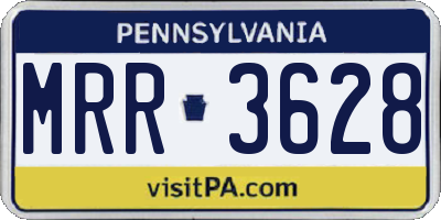 PA license plate MRR3628