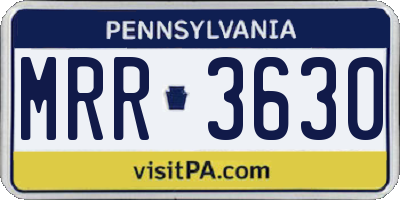PA license plate MRR3630