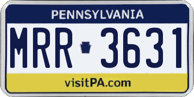 PA license plate MRR3631