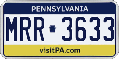 PA license plate MRR3633