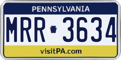 PA license plate MRR3634