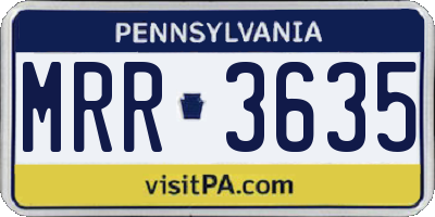 PA license plate MRR3635