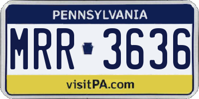 PA license plate MRR3636