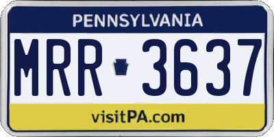 PA license plate MRR3637