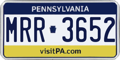 PA license plate MRR3652