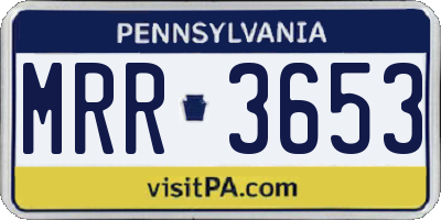 PA license plate MRR3653
