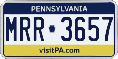 PA license plate MRR3657