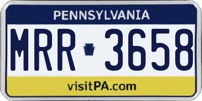 PA license plate MRR3658