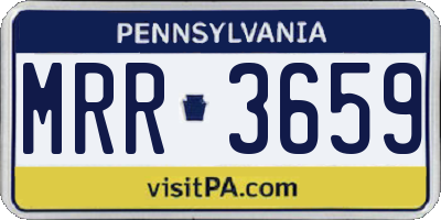 PA license plate MRR3659
