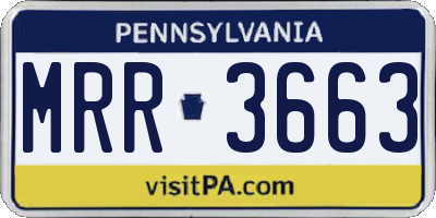 PA license plate MRR3663
