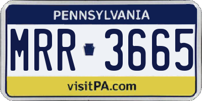 PA license plate MRR3665