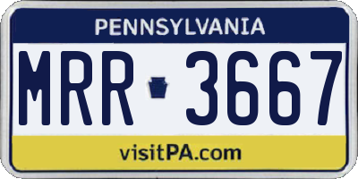 PA license plate MRR3667