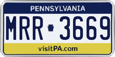 PA license plate MRR3669