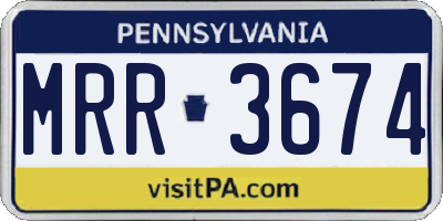 PA license plate MRR3674