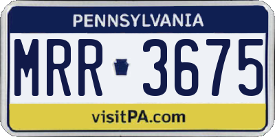 PA license plate MRR3675