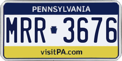 PA license plate MRR3676