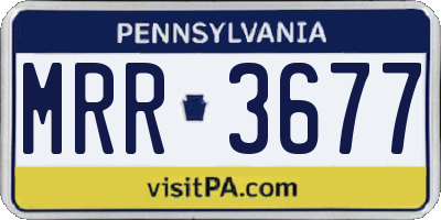 PA license plate MRR3677
