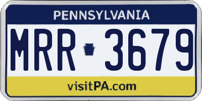 PA license plate MRR3679