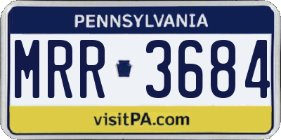 PA license plate MRR3684