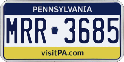 PA license plate MRR3685