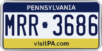 PA license plate MRR3686