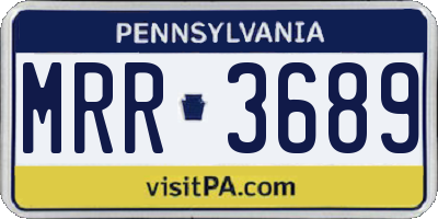PA license plate MRR3689