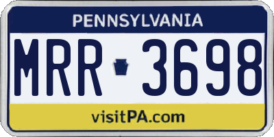 PA license plate MRR3698