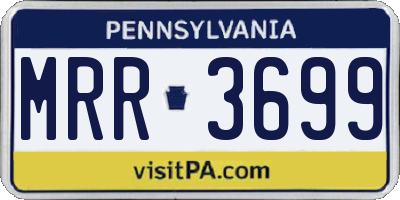 PA license plate MRR3699