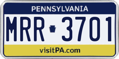 PA license plate MRR3701