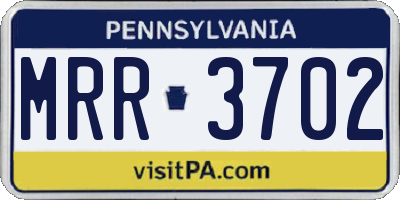 PA license plate MRR3702