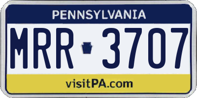 PA license plate MRR3707