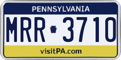 PA license plate MRR3710