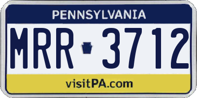 PA license plate MRR3712
