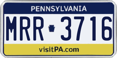 PA license plate MRR3716
