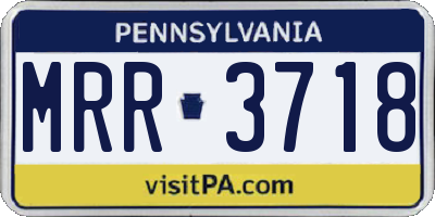 PA license plate MRR3718