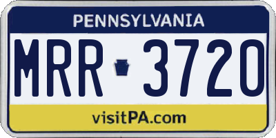 PA license plate MRR3720